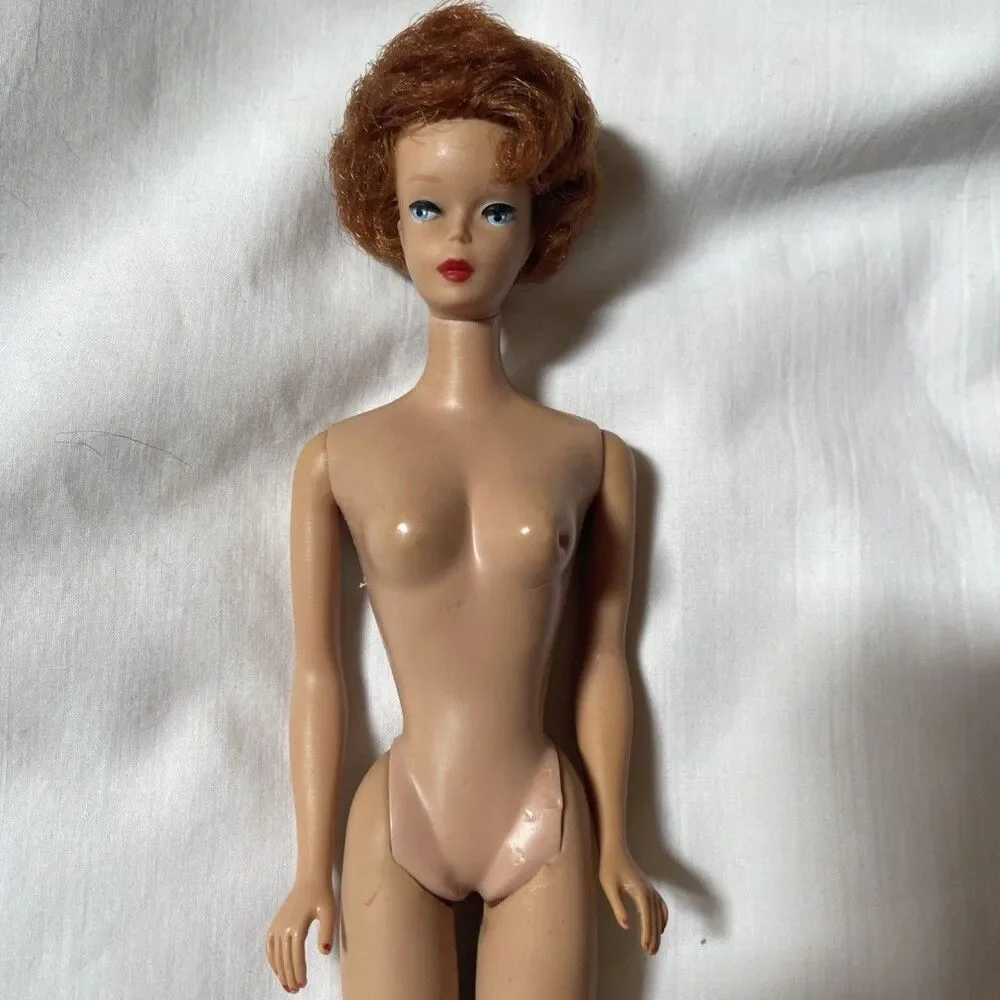VTG Redhead Titian Early Bubblecut Barbie Only Body Small Knob Lucy Dot Sheath